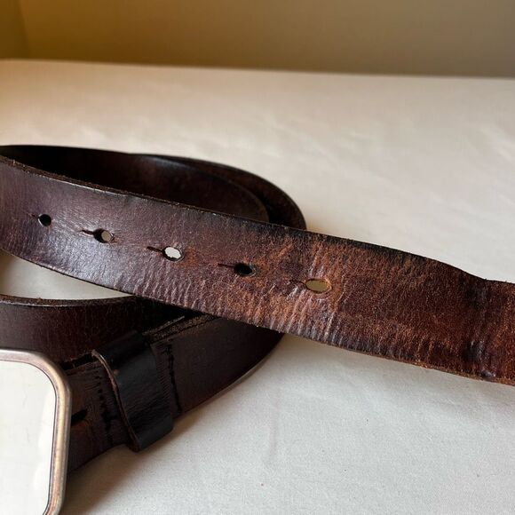 Vintage Fossil Full Grain Leather Belt w/ DC Comics Green Lantern Buckle Size 38 - Picture 8 of 9